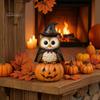 Dekoracja stołu na Halloween Vintage Drewniana Figurka, Rustykalna Wiedźma Zombie Kot Sowa Żaba Zwierzęca Rzeźba Ozdoba na Blat, Wiejska Dekoracja Wielopoziomowej Tacy