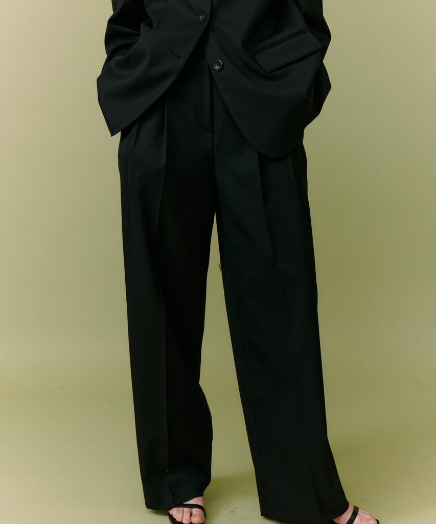 Deolil Spring Wool Slacks_Black