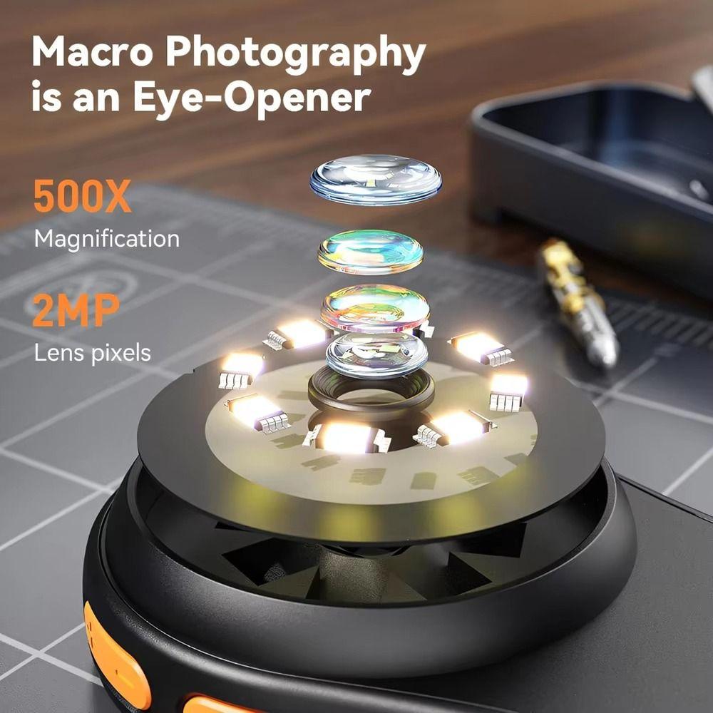 2 Inch IPS Screen Children's Digital Microscope 500X Zoom Coin Magnifier Electronics Repair
