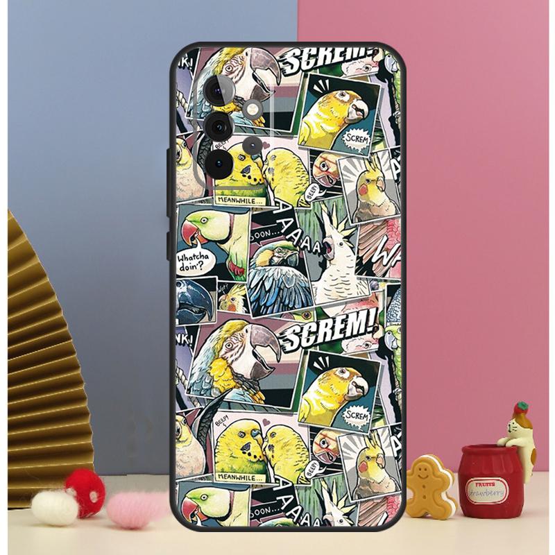 Animal Parrot Bird Case For Samsung Galaxy A56 A16 A26 A36 A13 A33 A53 A17 A54 A34 A14 A15 A35 A55 A52 A12 A32