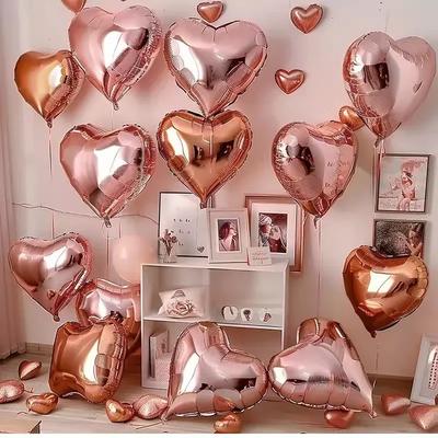 18-Inch Red Love Heart Star Foil Balloons Inflatable Helium Party Decor for Weddings Birthdays Celebrations 5 or 10 Pcs Set