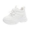 White Platform Women's Sneakers  Autumn Lace-Up Thick Bottom Sports Shoes Woman Pu Leather Breathable Walking Shoes Female