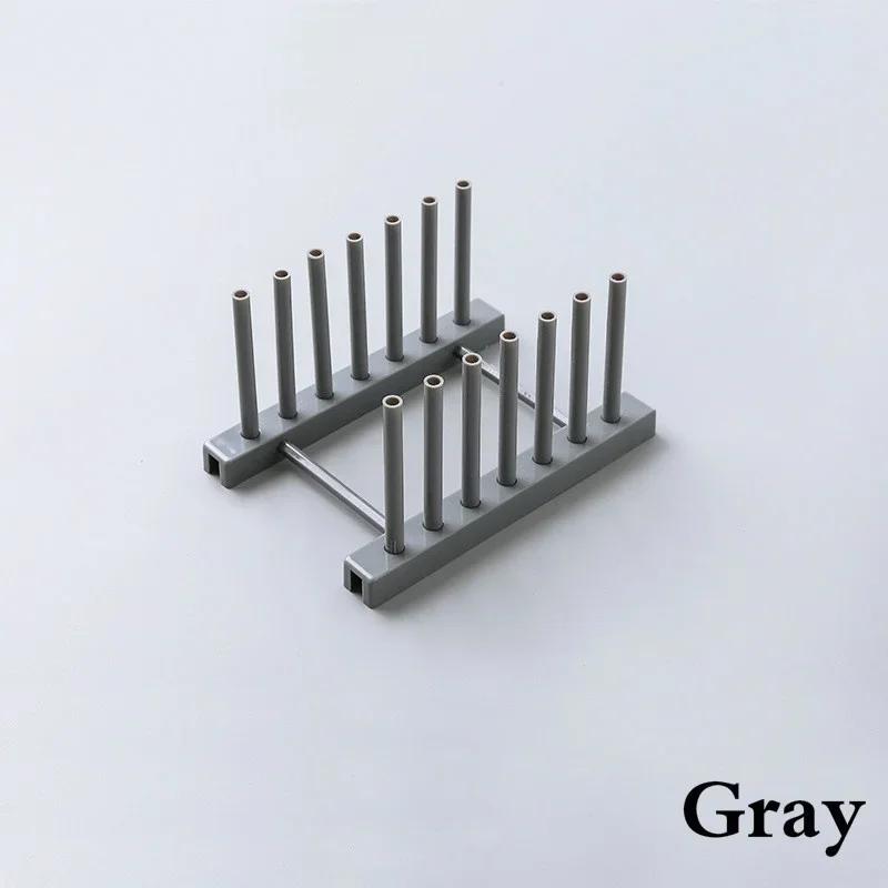Plastic Dish Rack Kitchen Supplies Storage Draining Racks Removable Shelf Plate Pot Lid Rack Household Storage Organizer Gadgets