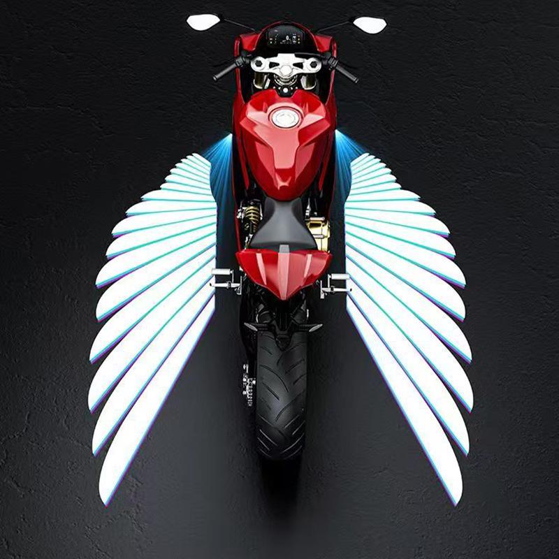 2PCS Motorcycle Angel Wings LED Projection Light Electric Car Street Modification Welcome Decoration Anti-collision Laser Light