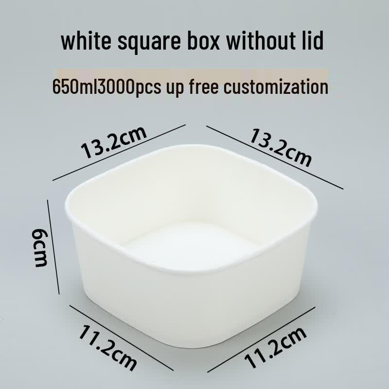 Jingzhifeng Disposable Square Fruit Takeaway Containers 650ml (300 pcs)