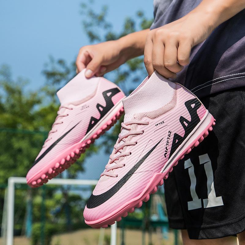 World Cup new youth football shoes student grass spikes men's and women's broken nails green shade training shoes