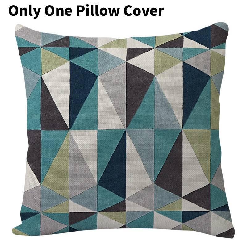 Geometric Linen Pillow Cover For Living Room Sofa Decor With Vintage Design