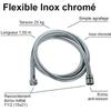 Flexible de douche - ROUSSEAU - Raccord universel - Format compact - Écrous métal - Longueur 1m50 - Inox chromé simple agrafage