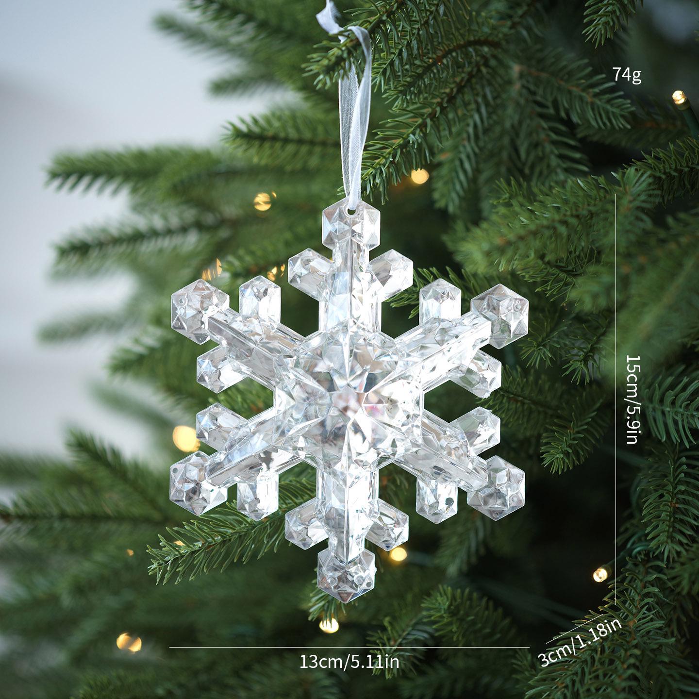 Colorful Acrylic Gem Snowflake Christmas Tree Ornament