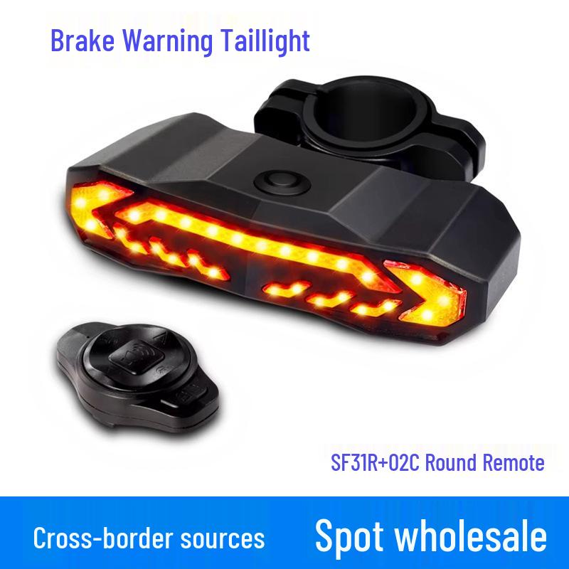 Smart Induction Bicycle Taillight: Waterproof, Energy-Saving, Remote Turn Signal with Charging & Anti-Theft Alarm.