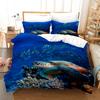 Ocean Duvet Cover Set Sea Turtle Ocean Animals Polyester Comforter Cover For Kids Children Boys Women King Queen With Pillowcase