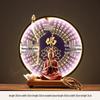 Ceramic Seated Guanyin On Lotus with Light Ring and Anjali Mudra for Home Decor