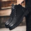 Fashion 2025 New British Style Men's Short Boots,fashionable Men's Shoes Workwear Boots High Top Leather Shoes for Men Botas Para Hombre