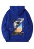 Unisex American Casual Printed Hooded Sweatshirt - Loose, Fashionable Long Sleeve Top