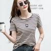 Summer Women's T-shirt Zip Round Neck Short Sleeve Top