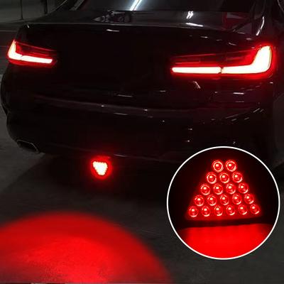 New Car Indicator Triangle Rear Brake Light Strobe Stop Red Rear Bumper Light 12V