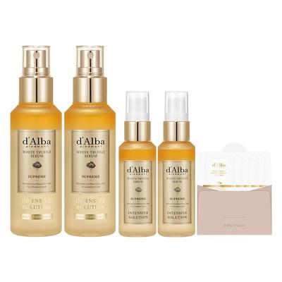 White Truffle Supreme Intensive Serum 100ml X 2 + 50ml X 2 + Gel Cleanser 3ml X 5 Sets, 1 Set