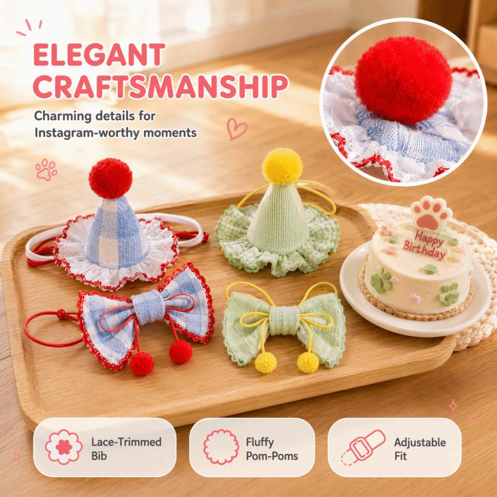 Drool Towel Pet Birthday Outfit Bow Tie Pet Photo Prop Cute Pet Accessories  For Cat