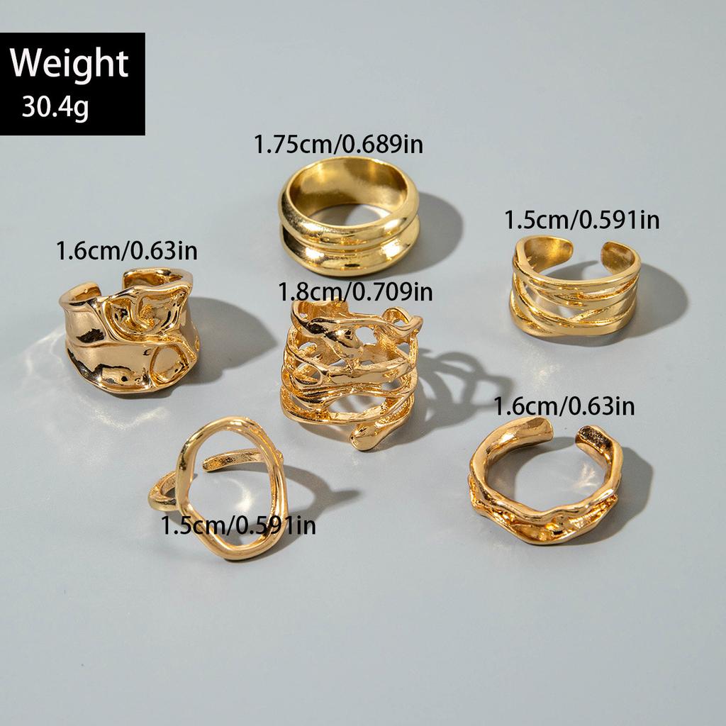 European and American jewelry: geometric fashion, vintage alloy rings, irregular diamond-encrusted ring sets, women's accessories