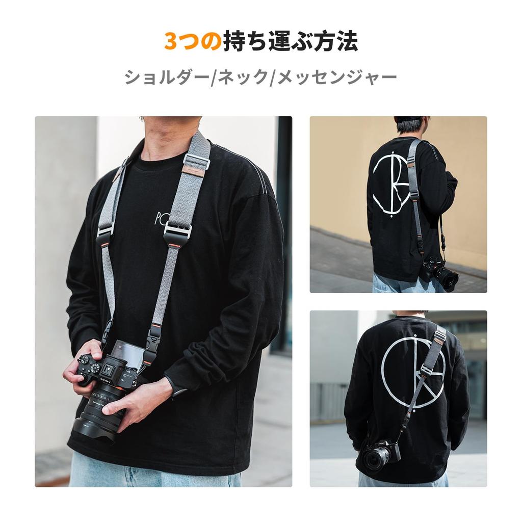 Konzept Kameragurt Schultergurt Nackengurt Leichter Gurt Breite 45mm Verstellbare Länge Stilvoller Gurt für Kameras Netz Silber K&F Schnellschuss