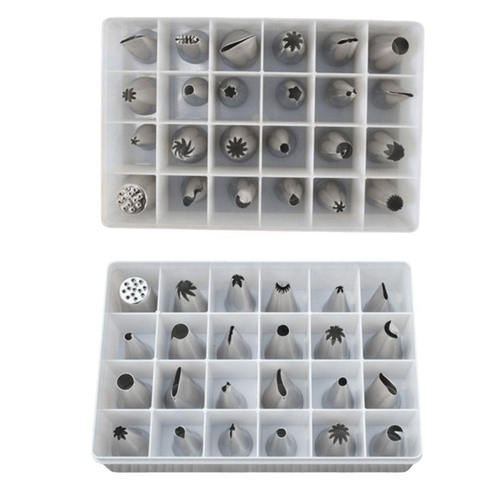 24PCS Baking Tool Cake Decorating Nozzles Set Steel Russian Tips Nozzle  Pastry Tools