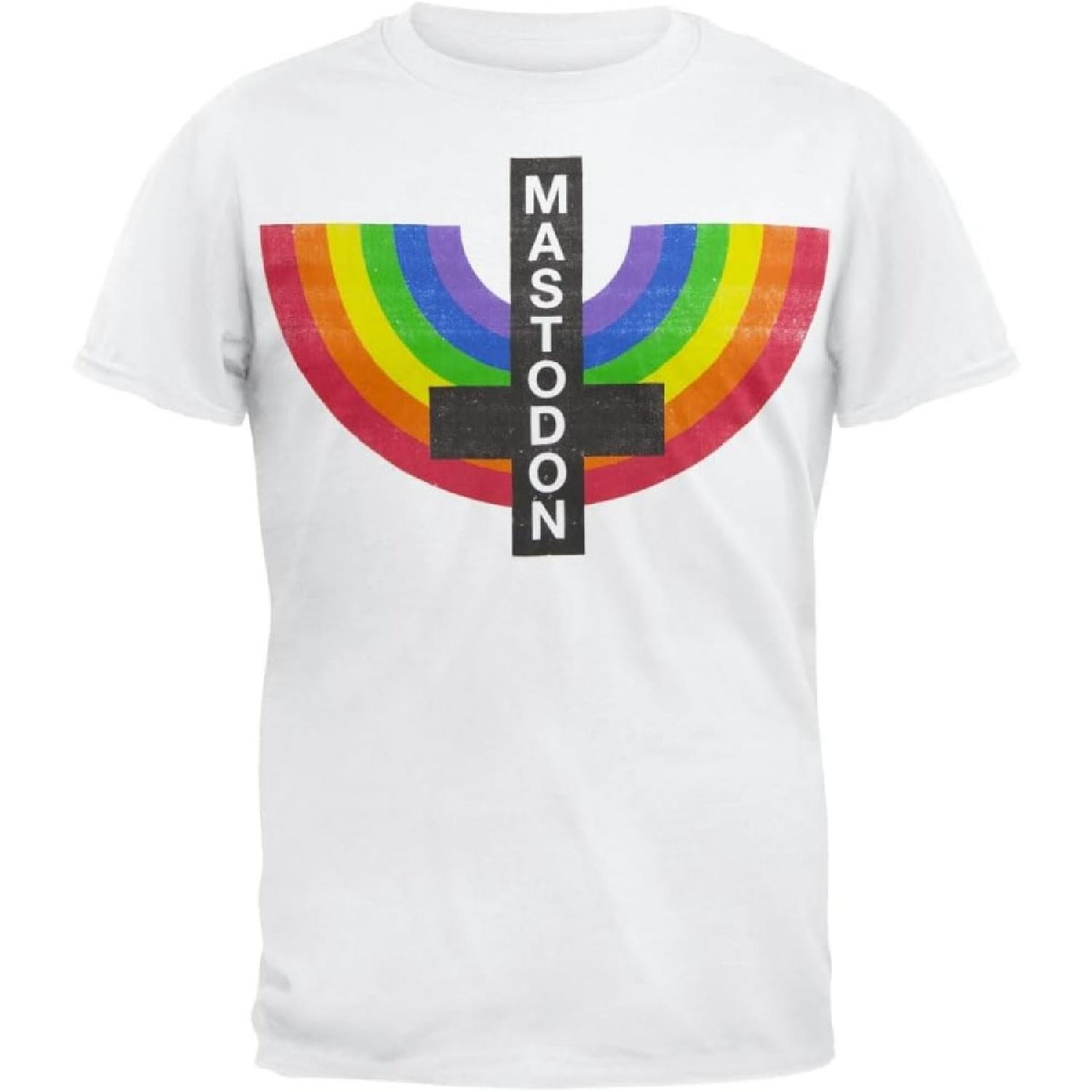 Mastodon - Rainbow Cross Soft T-Shirt XXXXXL белый