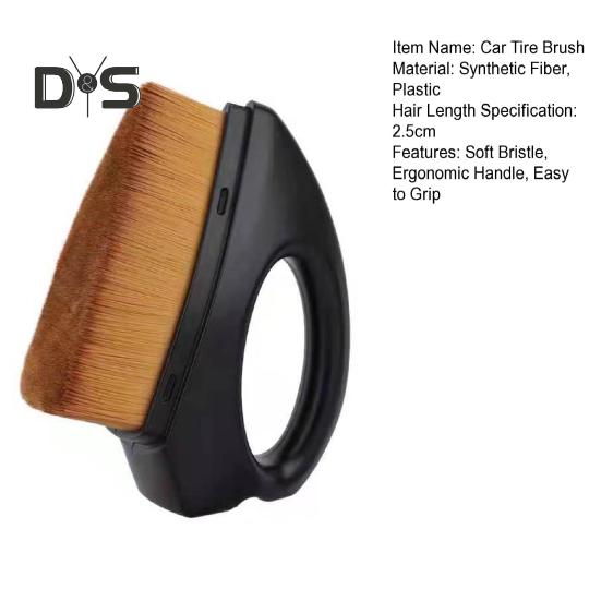 סיבים סינתטיים עדינים במיוחד מברשת פירוט צמיגי רכב ידית ארגונומית ידית שטיפה אוטומטית מנקה צמיגים בצפיפות גבוהה חומרי ניקוי ניידים לרכב