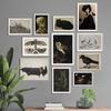 Noframed Moody Halloween Gallery Wall Art Poster, Vintage Canvas Prints Black Cat Canvas Painting for Living Rroom Decor