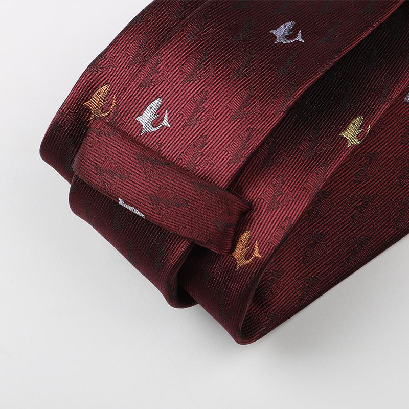 Pattern Tie Men'S Wedding Groom Suit Dress Striped Burgundy 8Cm Hand Tie