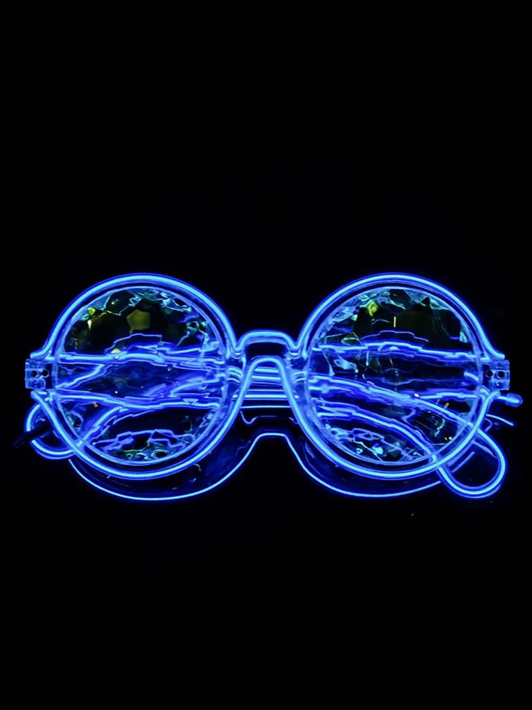 LED Disco Tanz Leuchtende Brille Coole Kaleidoskop-Technologie für KTV Bar Elektrische Silben Atmosphären-Requisiten Ohne