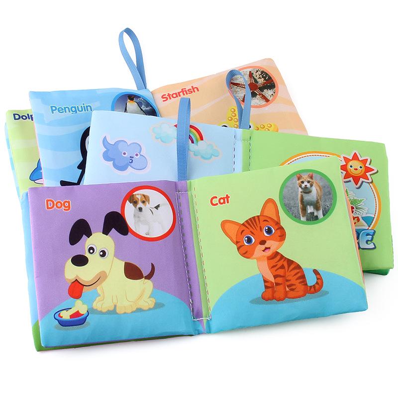 3D Baby Cloth Book: Early Education Toy with Fruits & Vegetables - 4 Pages, 8 Sides, English Cognitive Palm Book