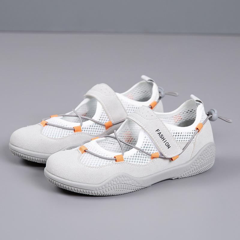 

2025 new summer sports Mary Jane shoes soft soles are not tired feet flat mesh single shoes breathable bag head sandals women 35