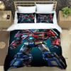 3D Printed Cartoon Gundam 3-Piece Bedding Set: Duvet cover set suitable for adult boys and girls bedroom décor, children's gift,