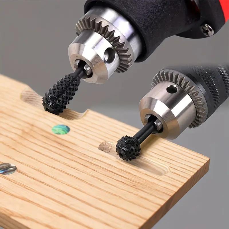 5 Stück/Set Bohrer-Set Holzschnitzwerkzeuge Schaft Rotierende Handwerksfeilen Raspeln Fräser Holzbohrer Schleifkraft Holzbearbeitung Handwerkzeug
