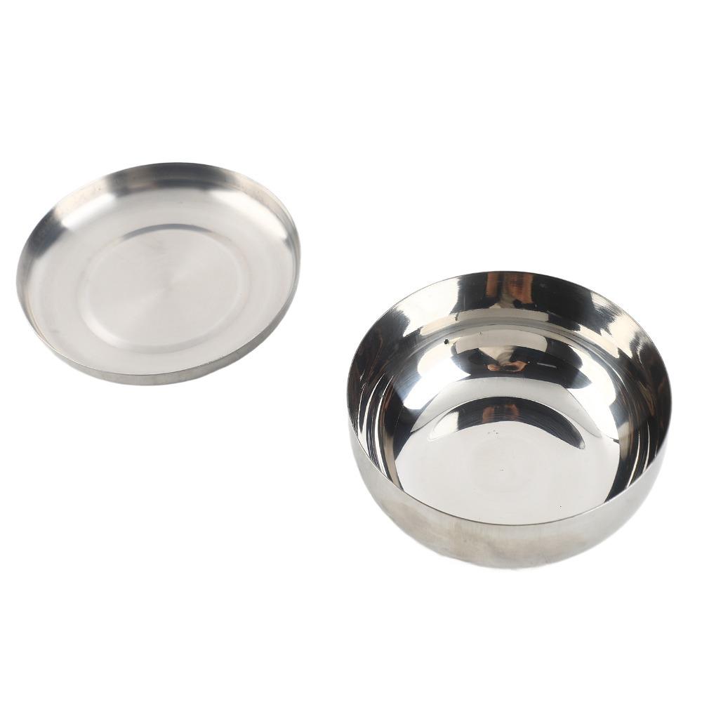Rustless Steel Rice Bowl with Cover Soup Bowl Leakproof Sealed Cover Food Container Home