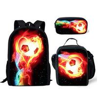 Set Scolastico Tre Pezzi Zaino Borsa Portapenne Borsa Pranzo Zaino con Immagini Street Tide Pallacanestro Calcio Set Zaino