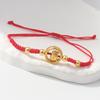 Adjustable Zodiac Goat Braided Bracelet Gold Plated Charm  Braided Rope Bracelet  Chinese Style Beads Womens