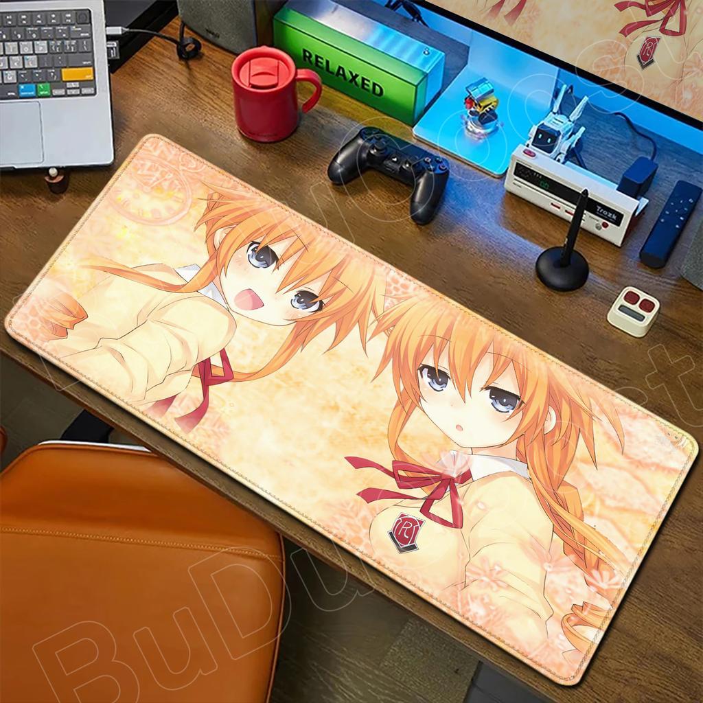 HD Cute Girl Large Mousepad Anime Date A Live Mouse Pad Laptop Gaming Accessories Keyboard Desktop Tokisaki Kurumi Toka Yatogami