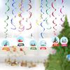 Christmas New Year'S Eve Party School Decoration Arrangement Christmas Paper Latte Flower Banner Spiral Pendant