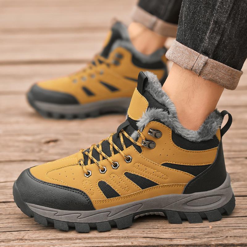 Outdoor Cold-proof Cotton Boots Cotton Shoes Winter Velvet Warm Shoes Large Size High-top Non-slip Hiking Shoes Snow Boots