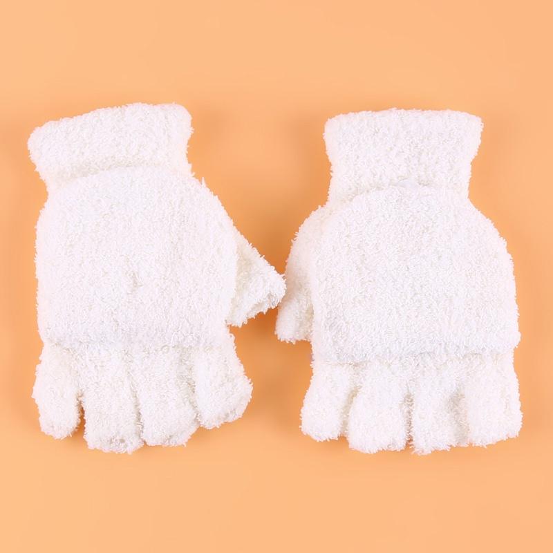 Halbfingerhandschuhe Multifunktional Umschlagbar Niedlich Korallenfleece Warm Kältefest Weich Bequem Damen Winter Warm Damen Handschuhe