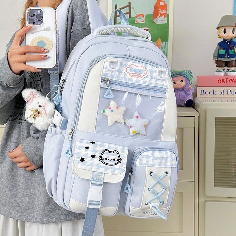Schoolbagins Vējš Jauka Karikatūra Skolas Soma