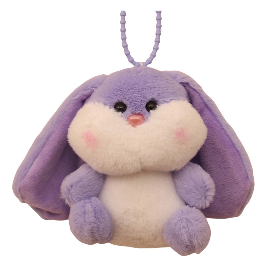 Fashionable Rabbit Shaped Keyring Long Eared Plush Bunnys Bag Pendant Keychain Handbag Accessory for Animal Lovers