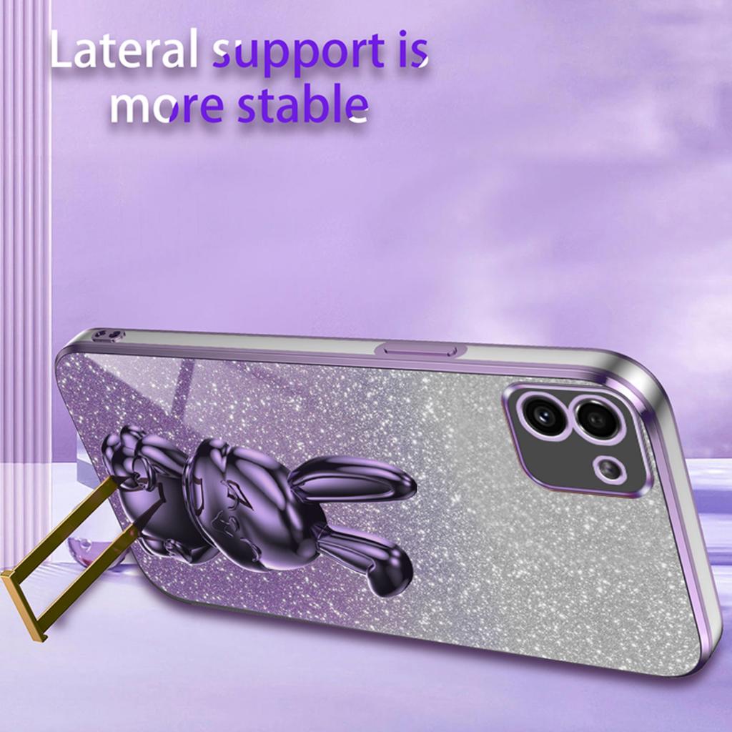 For Samsung Galaxy A03 (164.2 x 75.9 x 9.1mm) Cell Phone Cover Kickstand Cartoon Rabbit Case