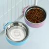 Pet Feeding Bowl Candy Colored Stainless Steel Dog Bowl Can Be Fixed On The Cage Hanging Non-Slip Cats Dogs Food Bowls