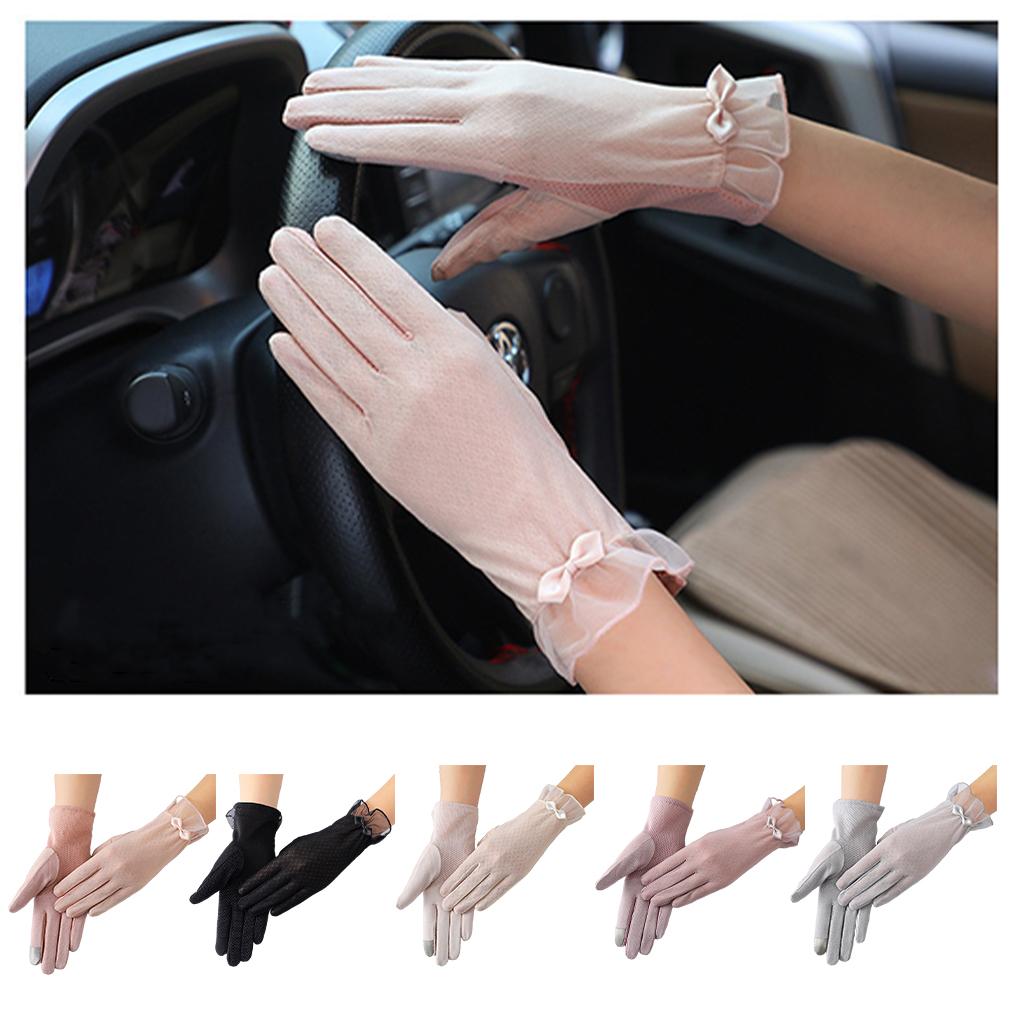 Sunscreen Gloves Lace Style Ice Silk Thin Mesh Breathable Sun Block Elegant Women Mittens Summer Accessories Costumes Supplies