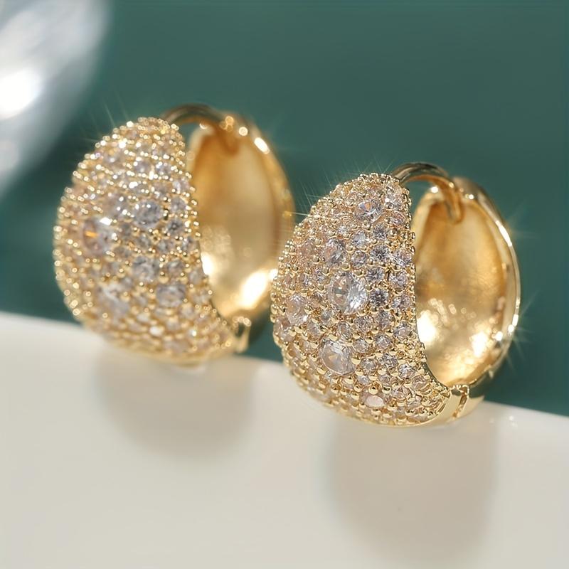 Elegant Exquisite with Sparkling Zircon Earrings for Women's Parties Birthdays Engagements Weddings Jewelry Gifts Accessories