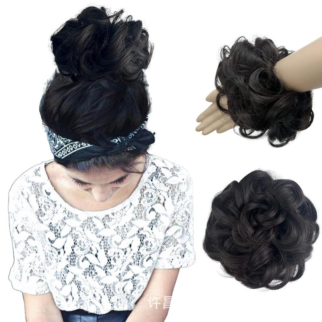 Kadın Kabarık Düzensiz Topuz Saç Parçası – Hacimli Doğal Saç Tokası