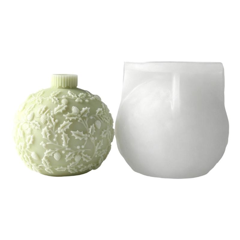 Christmas Crystal Ball Shape Silicone Candle Molds For Resin Casting Making Candle Soap Home Decoration Holiday Present