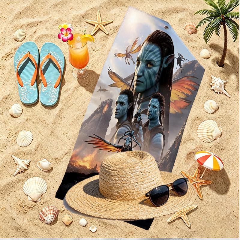Avatar Print Beach Towel, Versatile Lightweight Absorbent Beach Towel for Pool Surf Yoga Bathroom, Perfect Birthday Holiday Gift